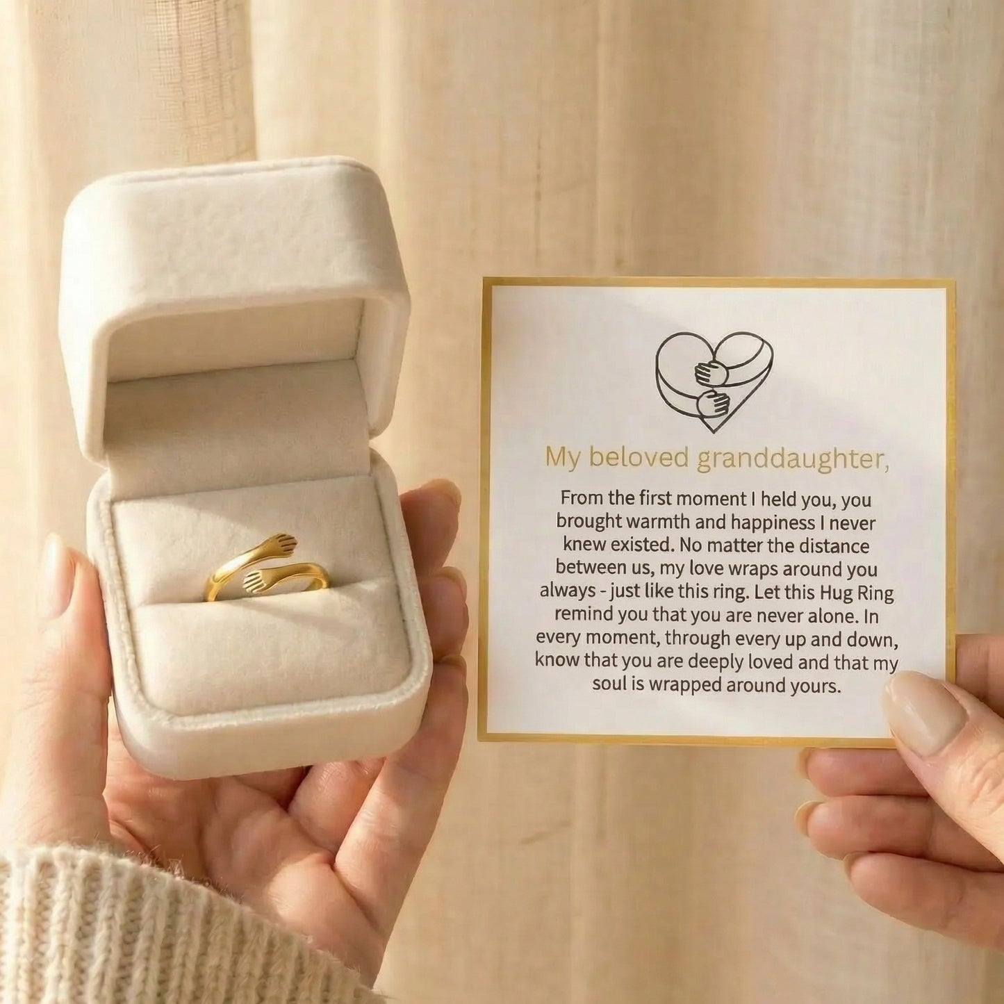 To My Granddaughter – Gold Hug Ring