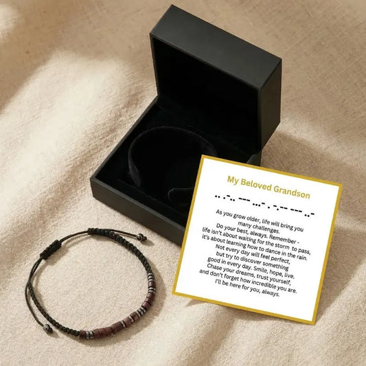 I Love You - Morse Code Bracelet, To My Grandson